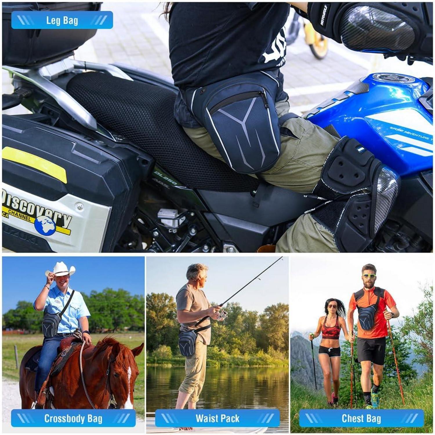 Beintasche Motorrad Wasserdicht Reflektierend Multitaschen Blau