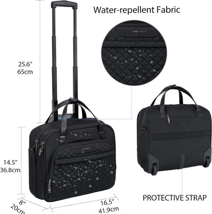 EMPSIGN Trolley Business Rolling Laptop mit Rädern 15.6 Zoll