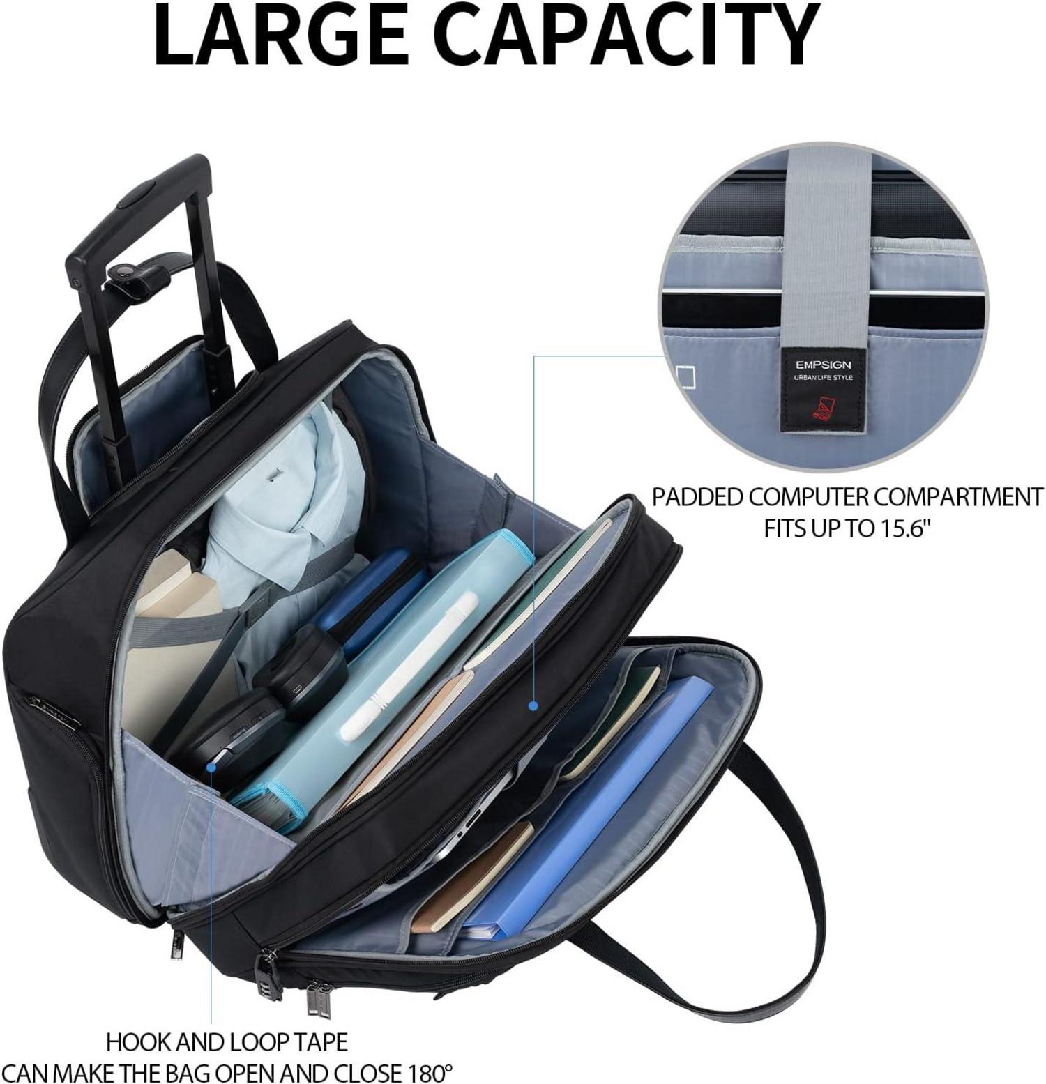 Rollender Business Laptop-Trolley mit RFID - Schwarz