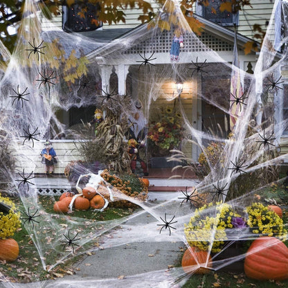 Halloween Spinnennetz Set 150g inkl. 30 plastik Spinnen