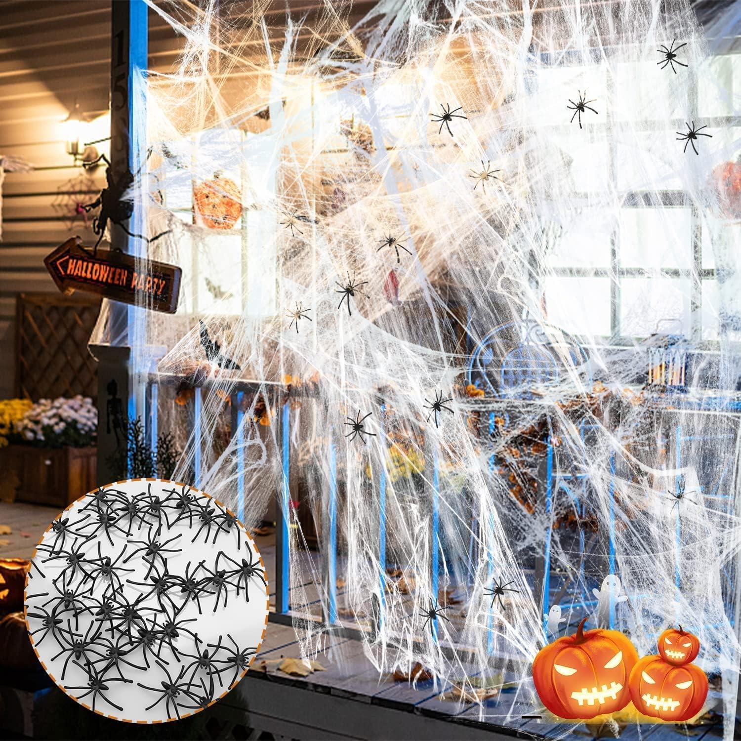 Halloween Spinnennetz 150g und 30 Stück Spinnen Horror Deko