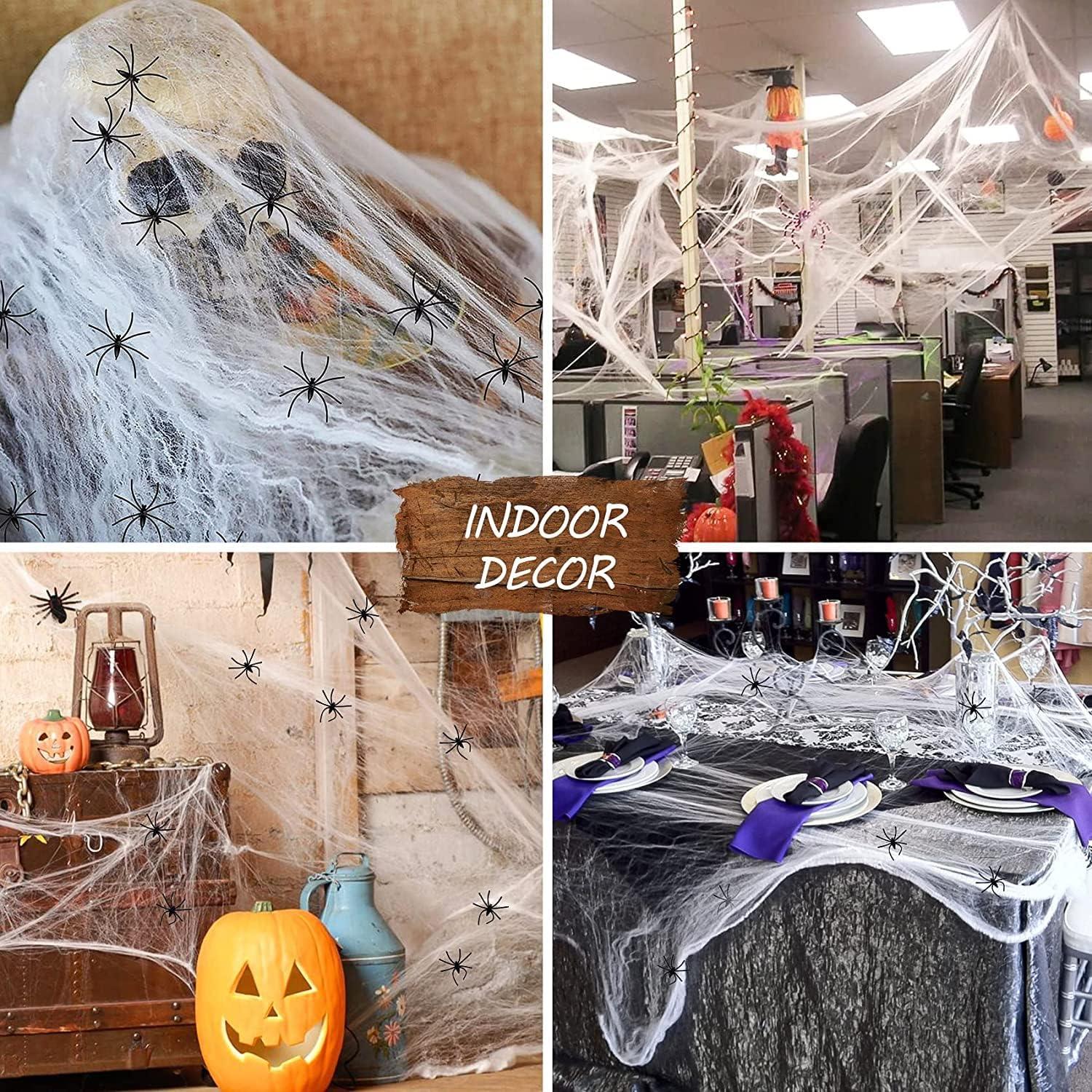 Halloween Spinnennetz 150g + 30 Spinnen Party Deko Indoor Outdoor