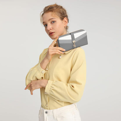 Miss Lulu Mehrfarbige Damen Geldbörse V-Form Colorblock PU