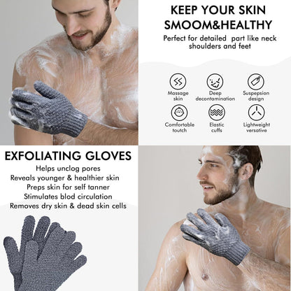 Yiclick 4er Set Peelinghandschuhe Exfoliating Gloves Badezubehör