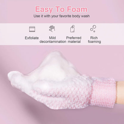 4er Set Peelinghandschuh Exfoliating Gloves Body Scrub Duschschwamm
