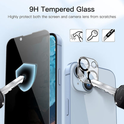 Sichtschutz Panzer Schutz Glasfolie für iPhone 14 Plus 6,7 Zoll, 2
