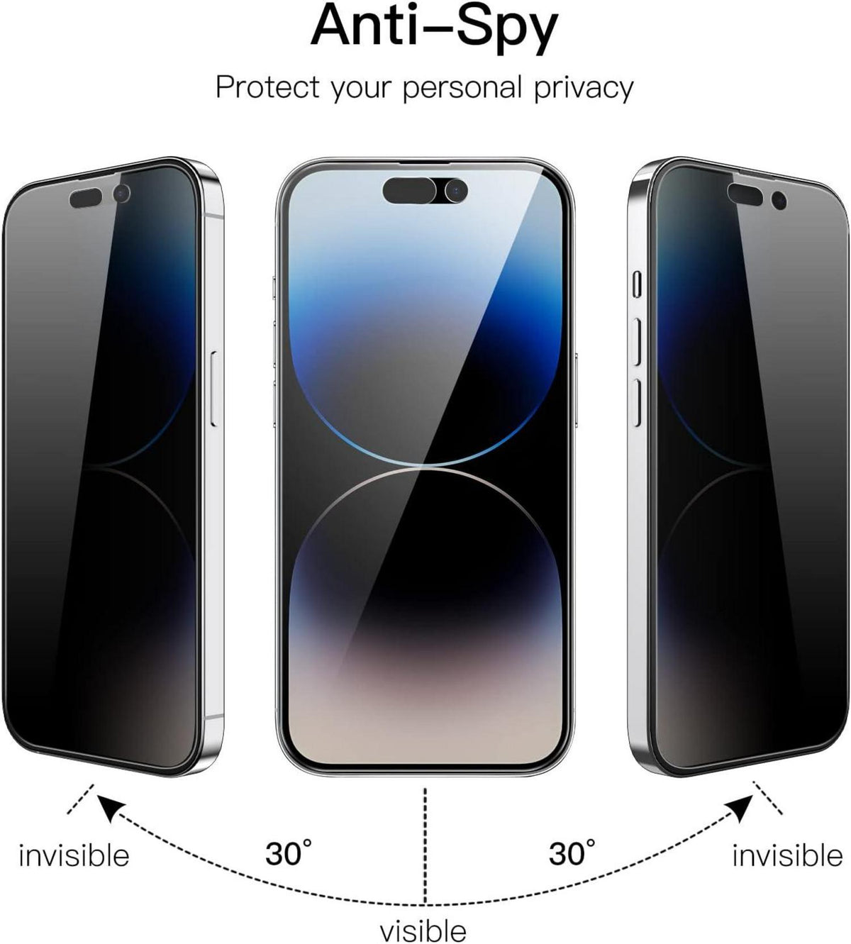 Sichtschutz Panzer Schutzfolie für iPhone 14 Pro 6,1 Zoll