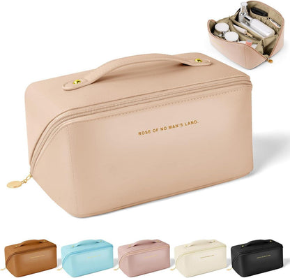 Aucuu Reise Kosmetiktasche: PU Leder Tragbar Make-up Tasche, Große Kapazität, Wasserdicht & Portable