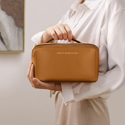 Reise Kosmetiktasche PU Leder Wasserdicht Große Kapazität Organizer