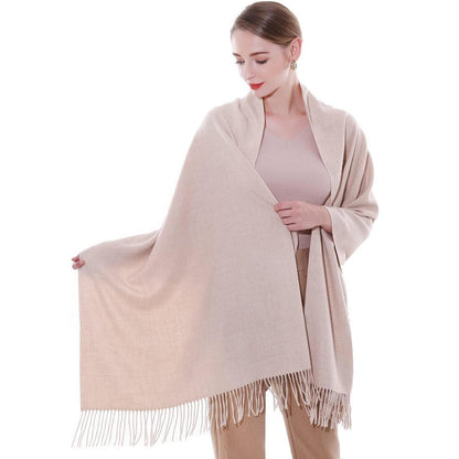 Warmer Pashmina Schal Damen Beige - Festliche Stola & Wintertuch