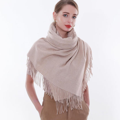 Warmer Pashmina Schal Damen Beige - Festliche Stola & Wintertuch