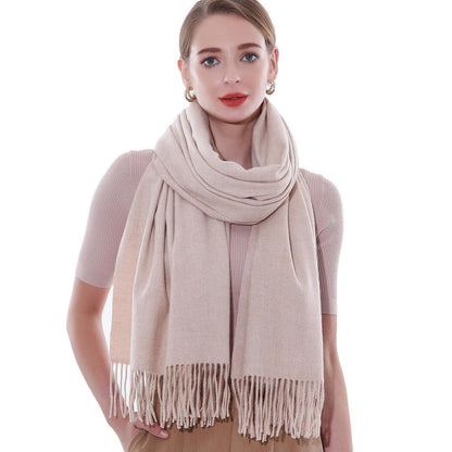 Warmer Pashmina Schal Damen Beige - Festliche Stola & Wintertuch