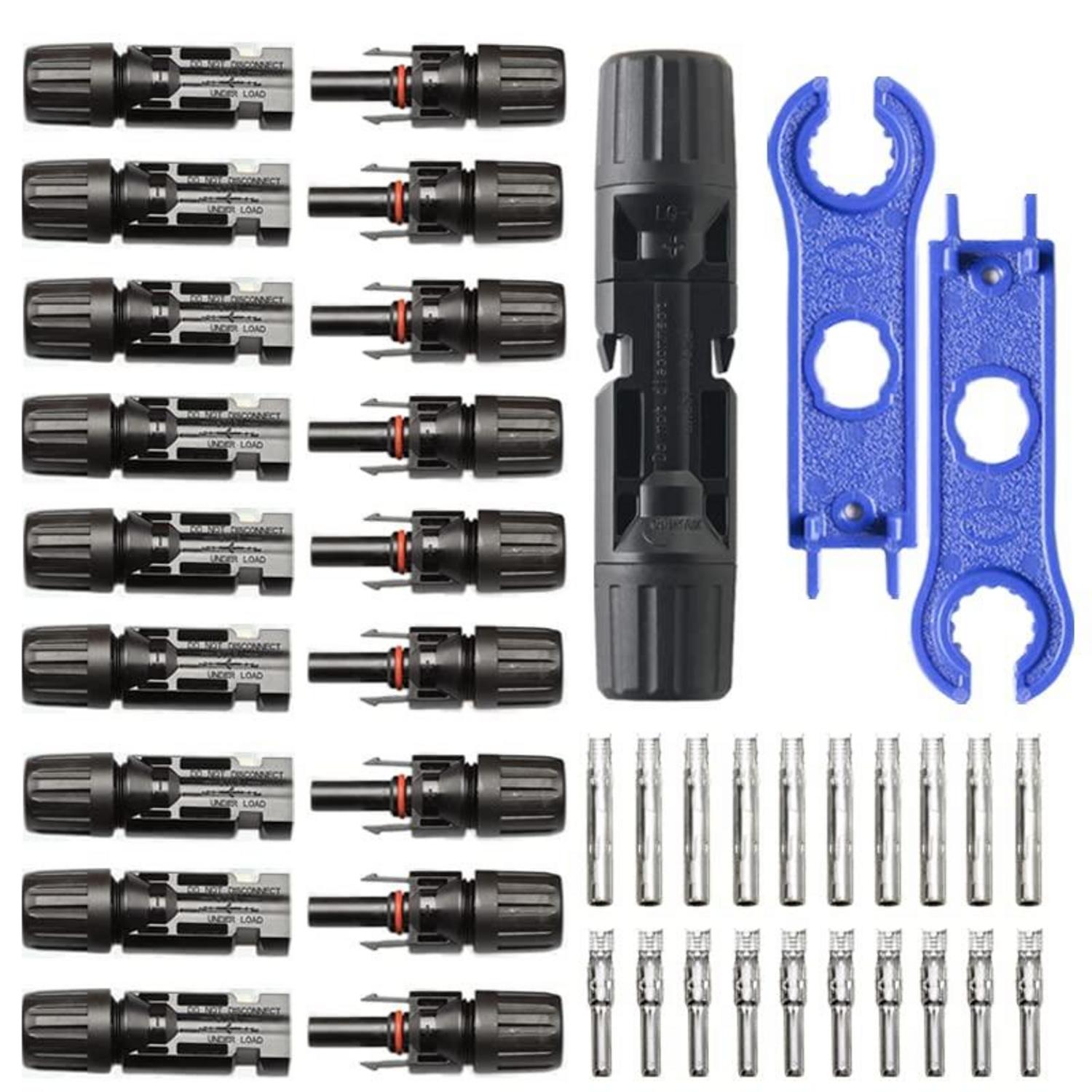 Solarstecker Set 10 Paar IP67 Wasserdicht für Solarkabel PV-Anlage
