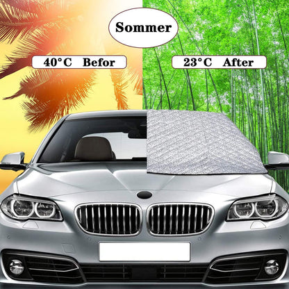 Auto Windschutzscheibenabdeckung KEELYY 150x100cm Winter Sonnenschutz Frostabdeckung
