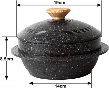 Koreanische Steinschale mit Deckel 20cm Dolsot Bibimbap Hot Pot Suppe