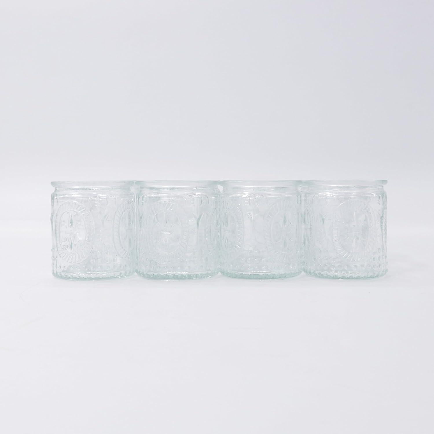 Teelichthalter Glas, Kerzenhalter Set, Vintage Design, 24 Stück, Klar, Weihnachten Hochzeit Deko
