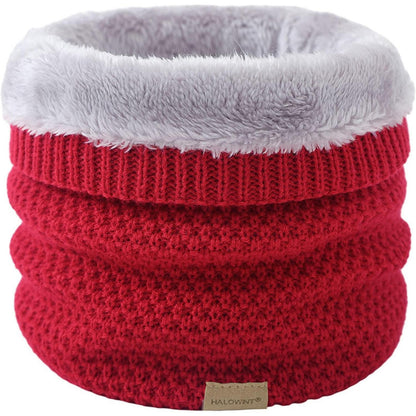 Schlauchschal Damen Herren Winter Warm Fleece Rot