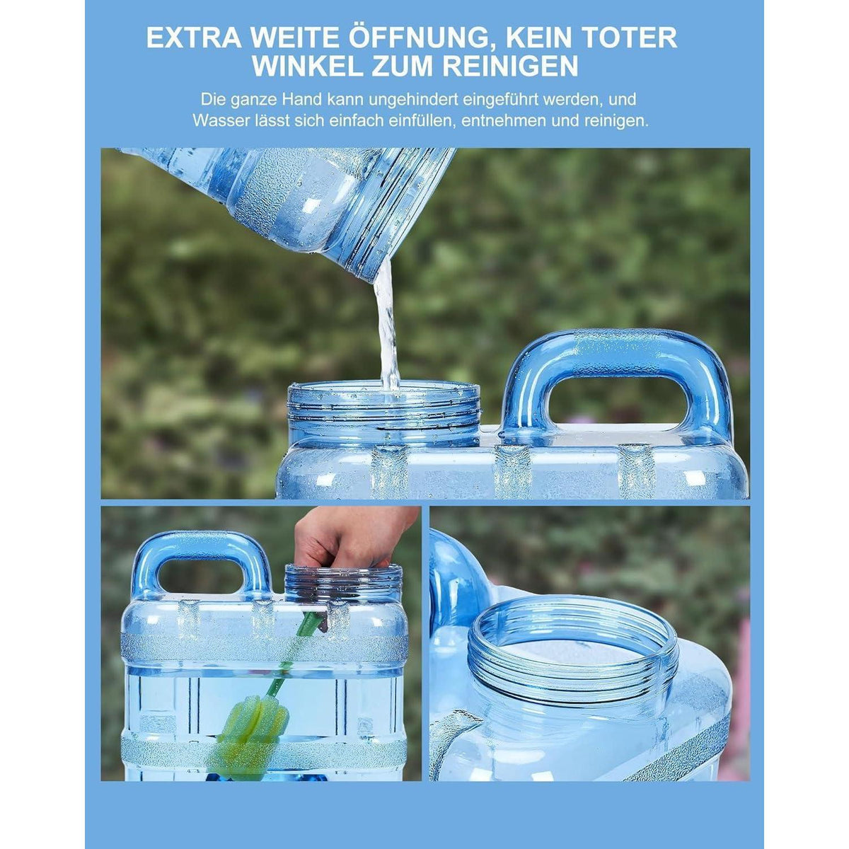 Wasserkanister mit Hahn 7,5L BPA-frei für Camping & Outdoor