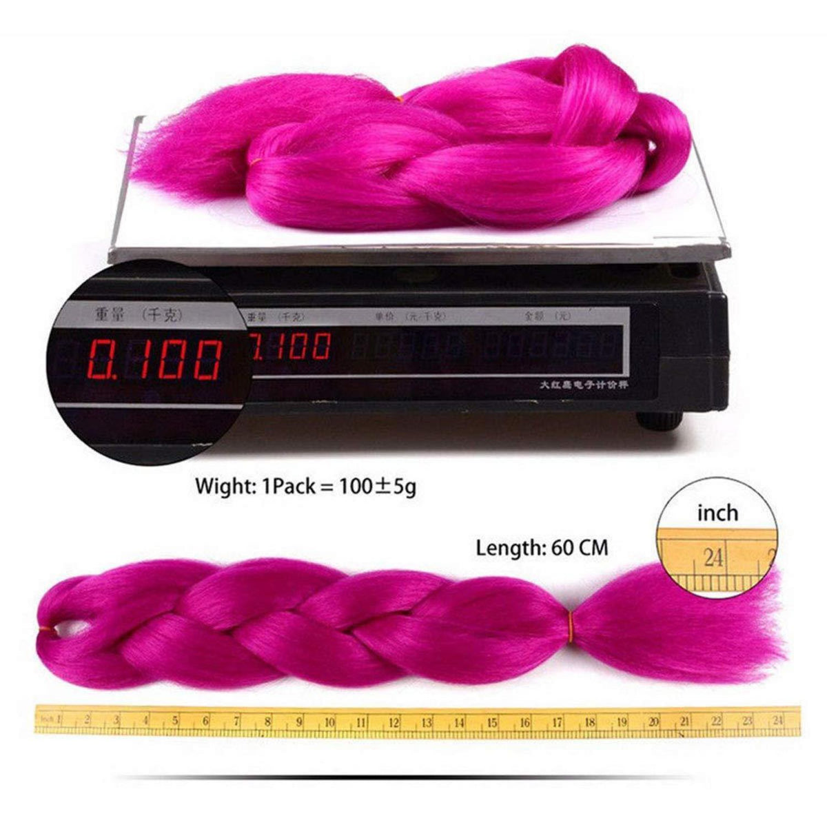 Kunsthaar Zöpfe 60cm – Dunkelbraun, Jumbo Braids