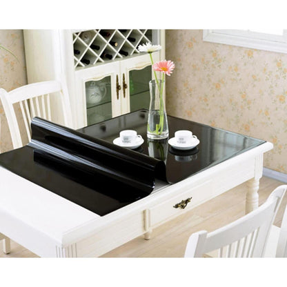 Wasserdichte PVC Tischdecke Schwarz 85x180cm – Schutzfolie für Tisch