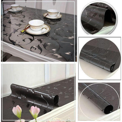 Wasserdichte PVC Tischdecke Braun 80x180 cm - Schutzfolie für Tisch