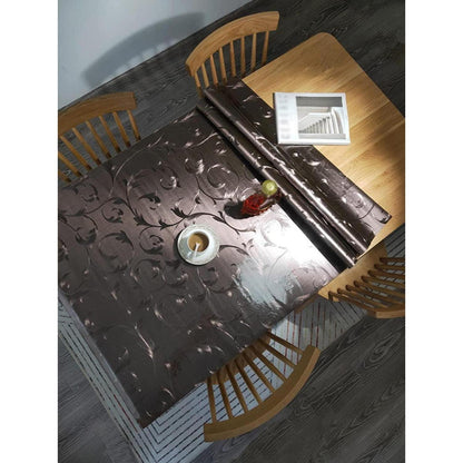Wasserdichte PVC Tischdecke Braun 90x180 cm – Schutzfolie für Tisch