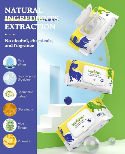 Reinigungstücher für Hunde, Desodorierend, Natürlich, 100