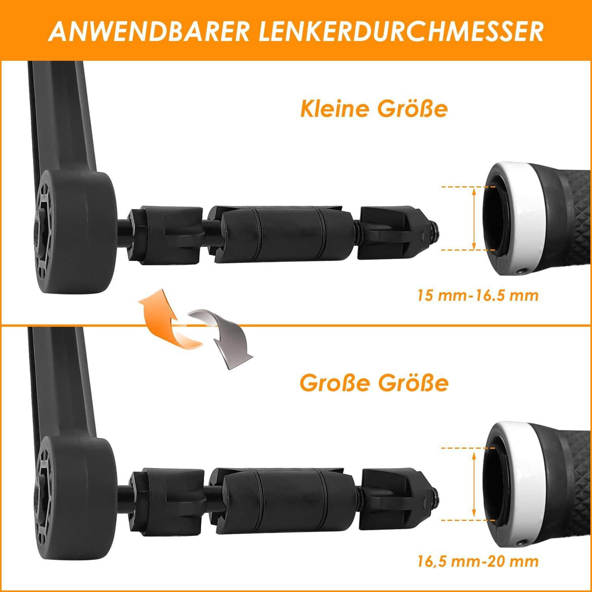 Fahrradspiegel Echtglas HD Große Spiegelfläche für Lenker