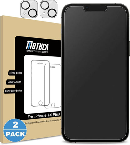 Schutzfolie matt Panzerglas für iPhone 14 Plus 2+2 Stück 6,7 Zoll