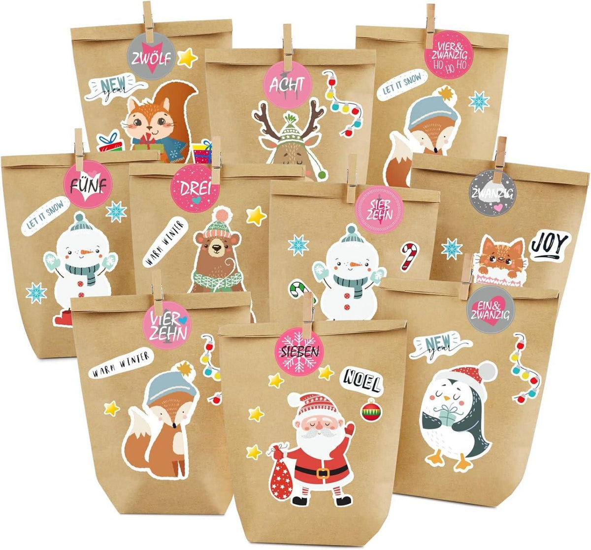 Adventskalender zum Selbstbefüllen DIY Bastelset für Weihnachten