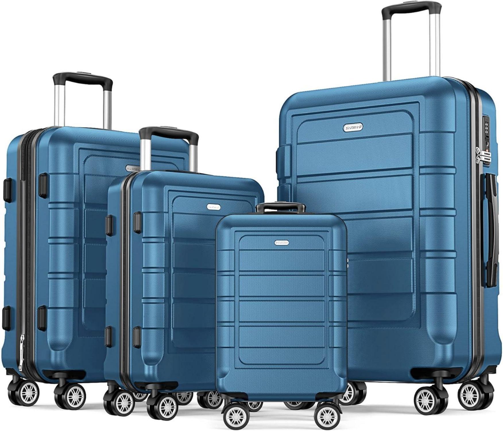 Kofferset 4tlg Hartschale Leicht ABS+PC TSA-Schloss Navy Blau