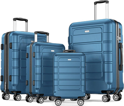 Kofferset 4tlg Hartschale Leicht ABS+PC TSA-Schloss Navy Blau