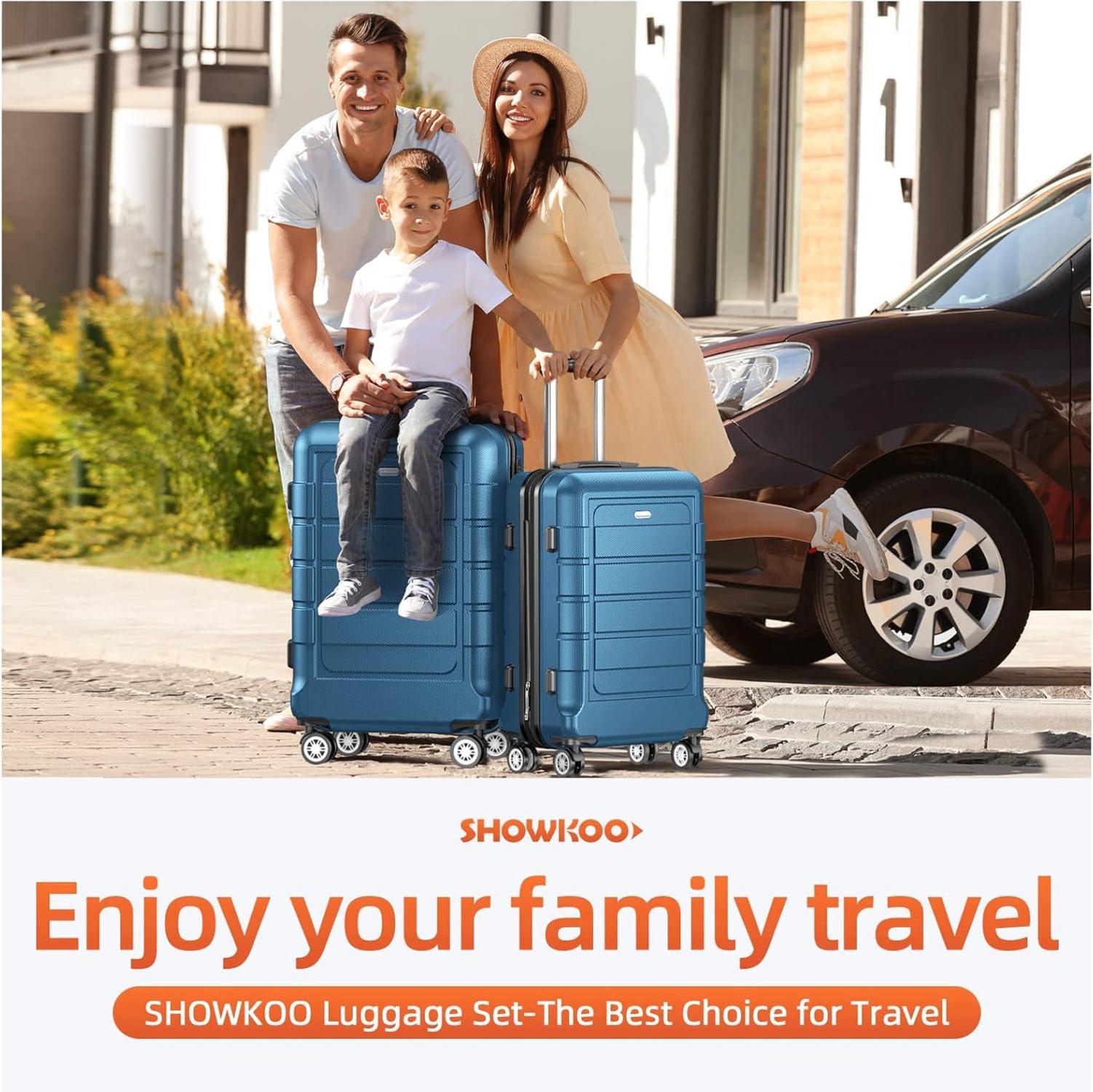 SHOWKOO Kofferset 4 Teile Hartschale Leicht ABS+PC