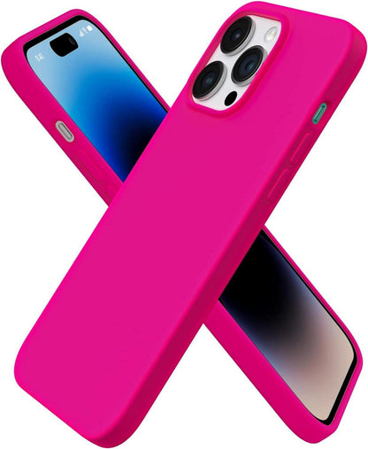Silikonhülle für iPhone 14 Pro Max 6,7 Zoll Flüssig Rosa Schutz