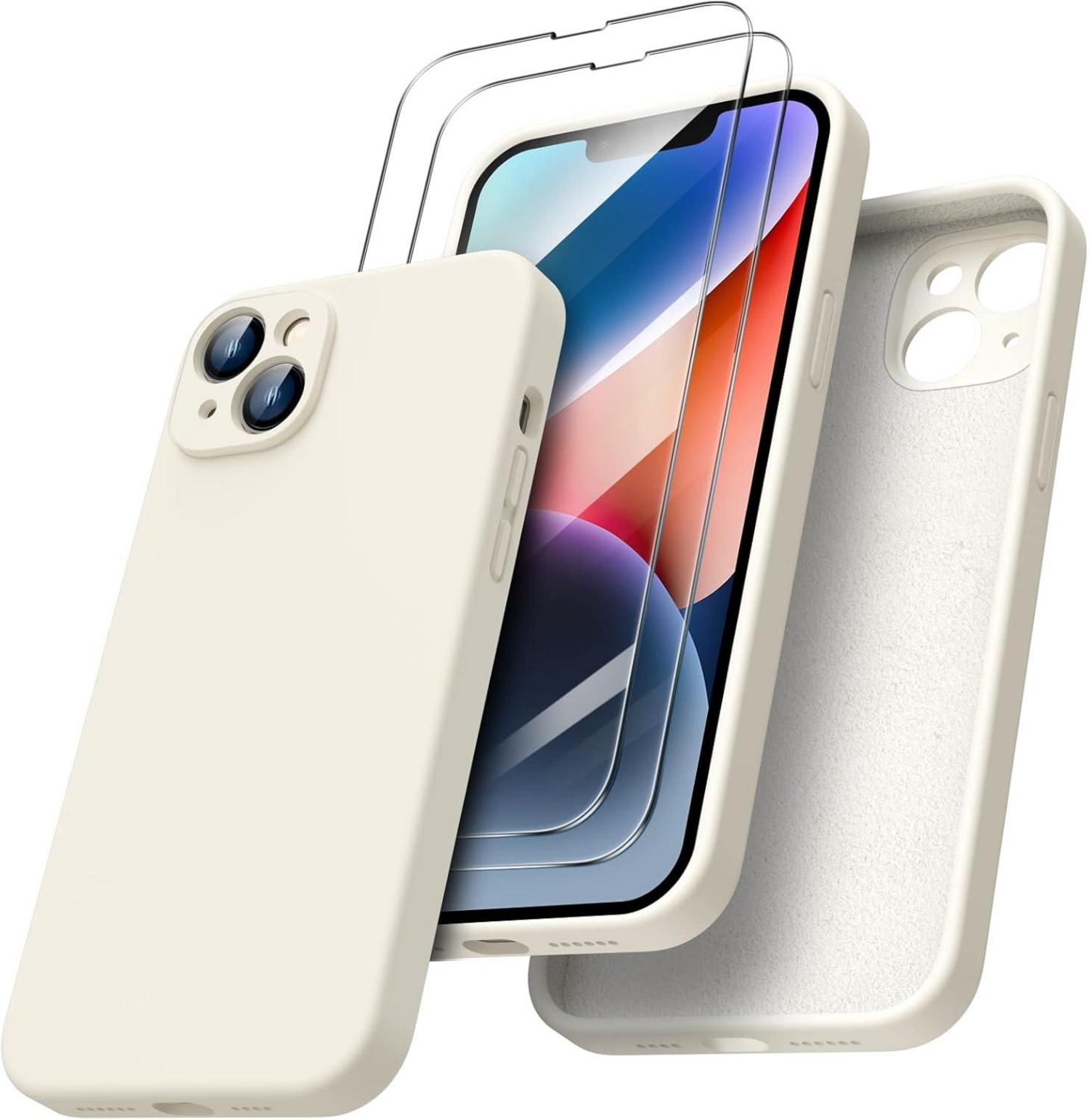 iPhone 14 Plus Hülle 6,7 Zoll mit Screen Schutzfolie Silikon Gel Case