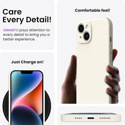 ORNARTO iPhone 14 Plus Hülle 6,7 Zoll 2022 mit Screen Schutzfolien Silikon Gel Case Stoßfeste Handyhülle