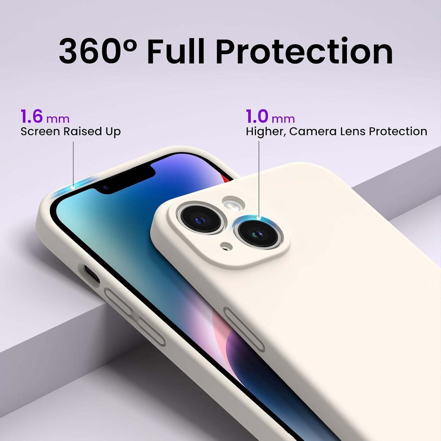 ORNARTO iPhone 14 Plus Hülle 6,7 Zoll 2022 Silikon Gel Case + 2x Schutzfolien