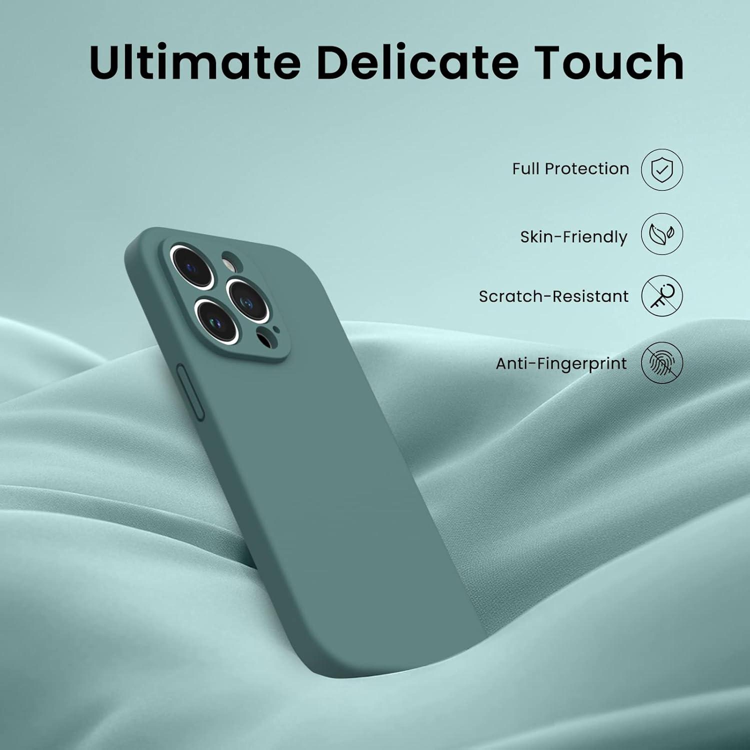 iPhone 14 Pro Hülle 6,1 Zoll mit 2x Schutzfolie Silikon Case