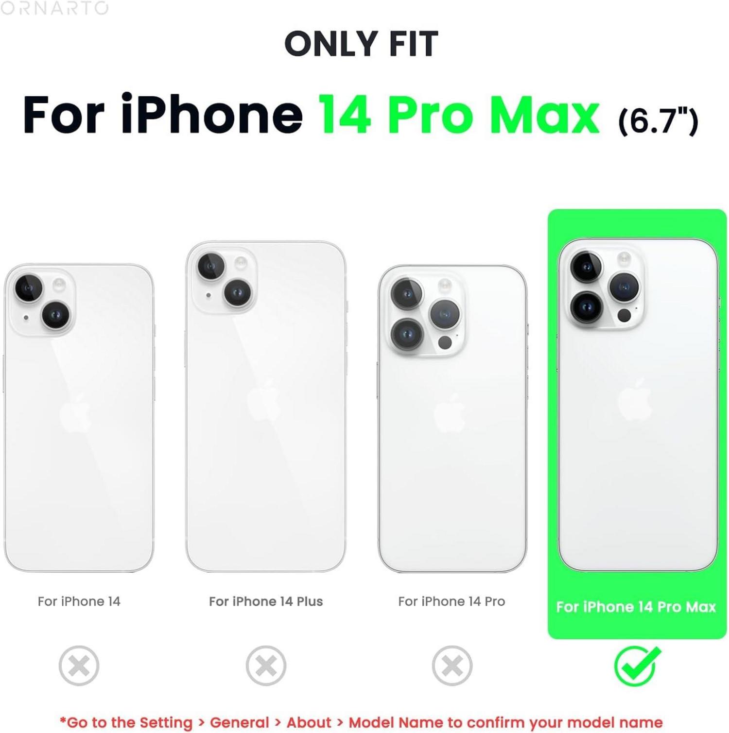 ORNARTO Magnetische iPhone 14 Pro Max Hülle Mintgrün 6,7
