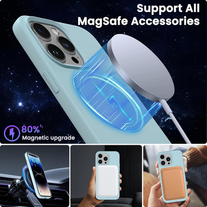 Magnetische Silikonhülle für iPhone 14 Pro Max 6,7 Zoll Mintgrün