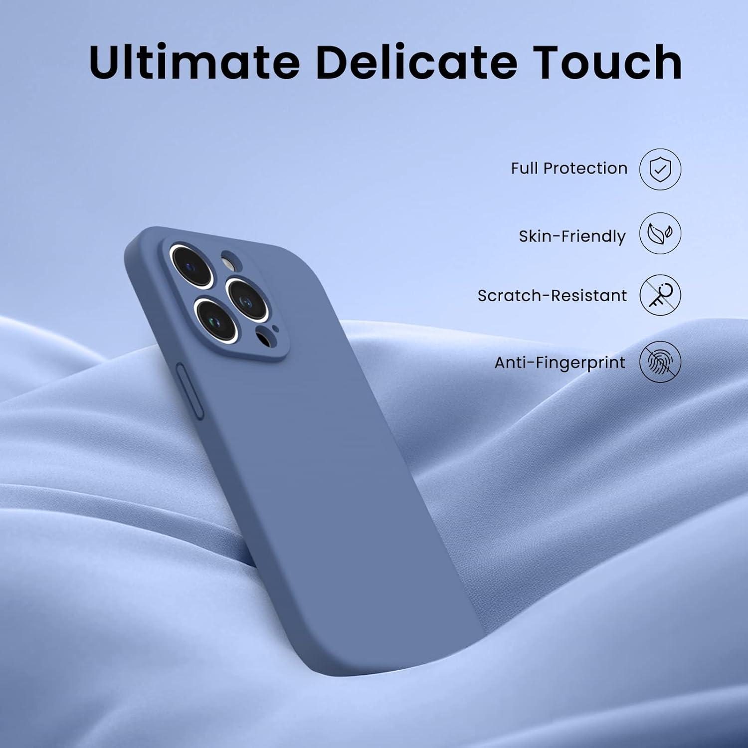 iPhone 14 Pro Hülle 6,1 Zoll Schutzfolie Silikon Gel Rundumschutz Blau