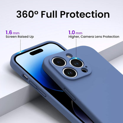 ORNARTO iPhone 14 Pro Hülle 6,1 Zoll 2022 + 2x Schutzfolien Silikon Case