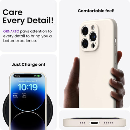 ORNARTO iPhone 14 Pro Hülle 6,1 Zoll mit 2 x Schutzfolie Silikon Gel Case Stoßfest