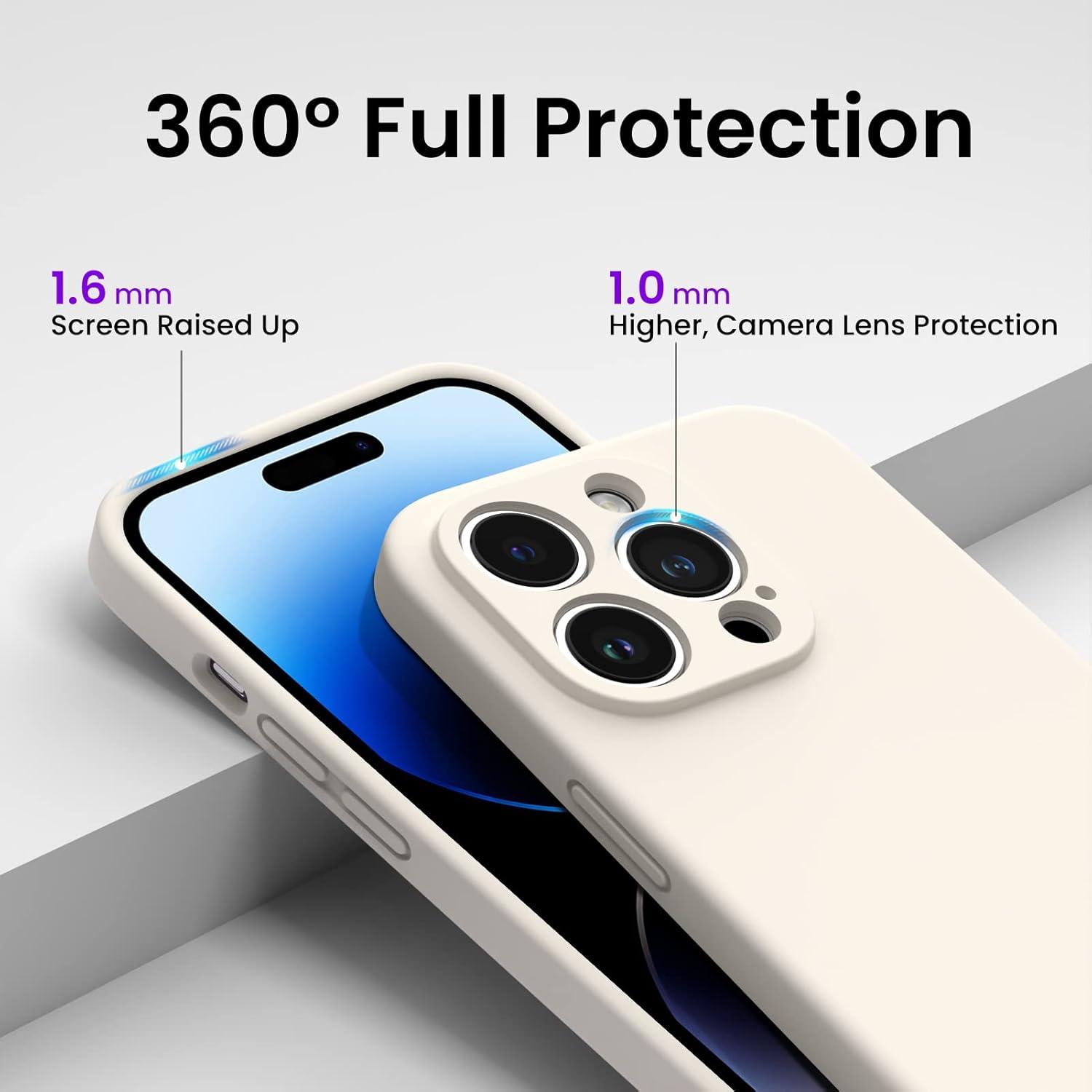 ORNARTO iPhone 14 Pro Hülle 6,1 Zoll 2022 Schutzfolien Silikon Gel Case