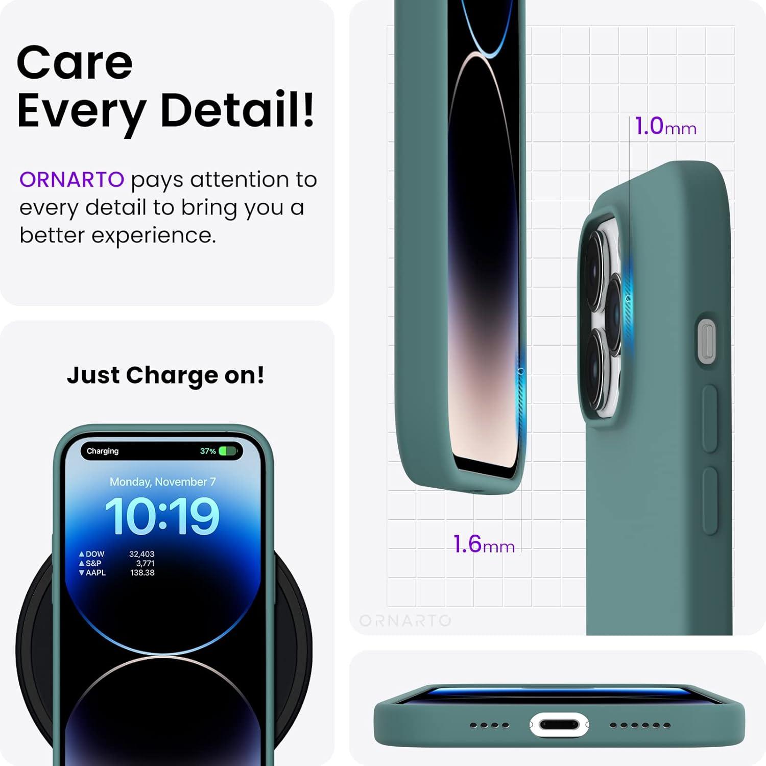 Silikon Case für iPhone 14 Pro Max 6,7 Zoll 2022 Voller Schutz Piniengrün