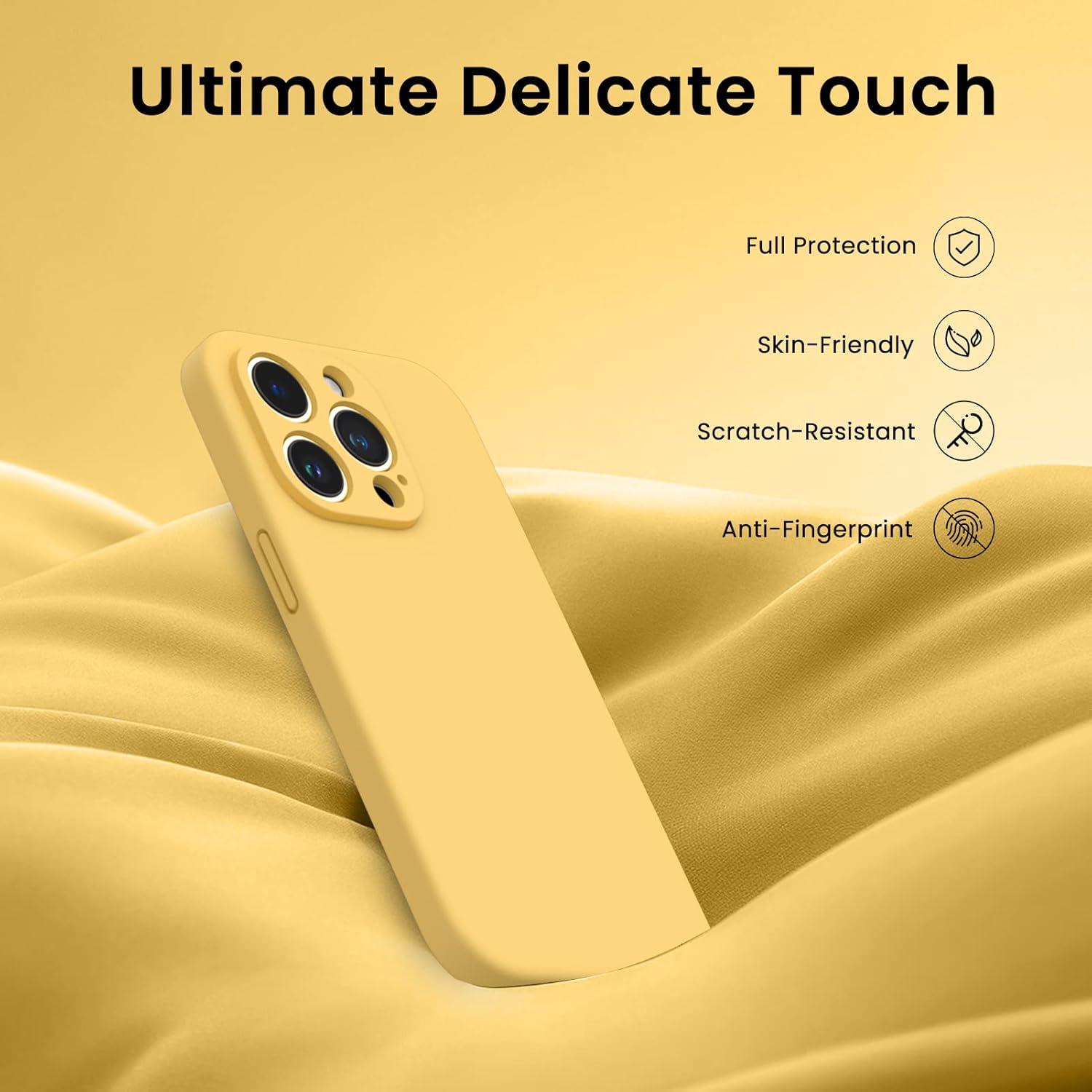 iPhone 14 Pro Max Hülle 6,7 Zoll mit Schutzfolien Silikon Gel Case