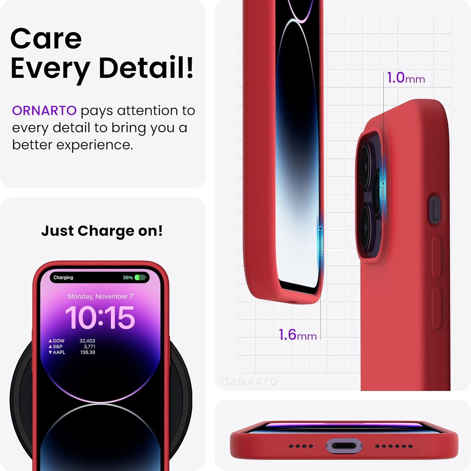 Silikon Hülle für iPhone 14 Pro Max 6,7 Zoll 2022 Dünn Flüssig Rot