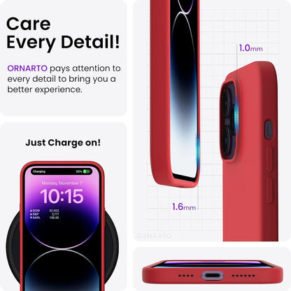 Silikon Hülle für iPhone 14 Pro Max 6,7 Zoll 2022 Dünn Flüssig Rot