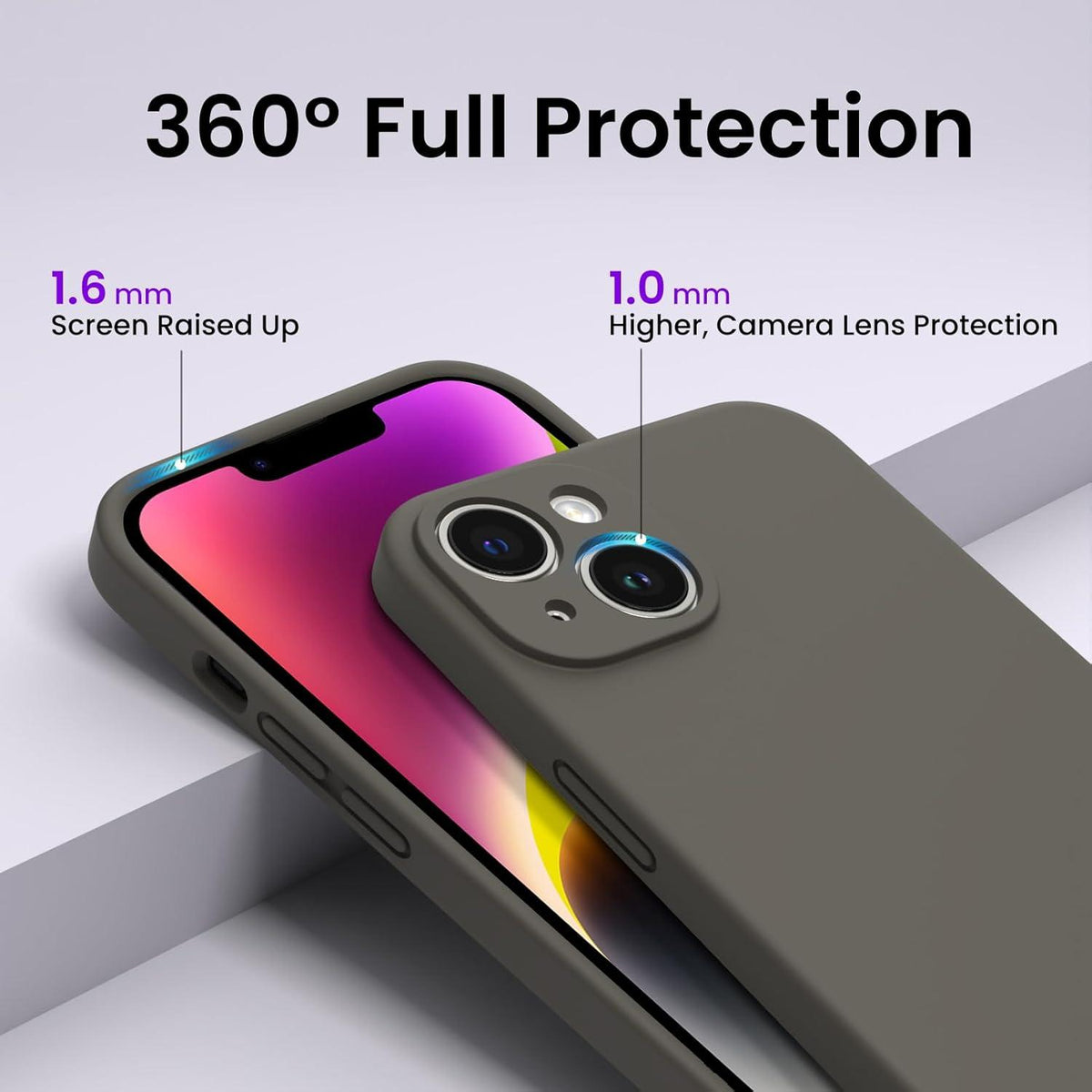 iPhone 14 Plus Hülle 6,7 Zoll - 2x Schutzfolie - Silikon Gel - Stoßfest