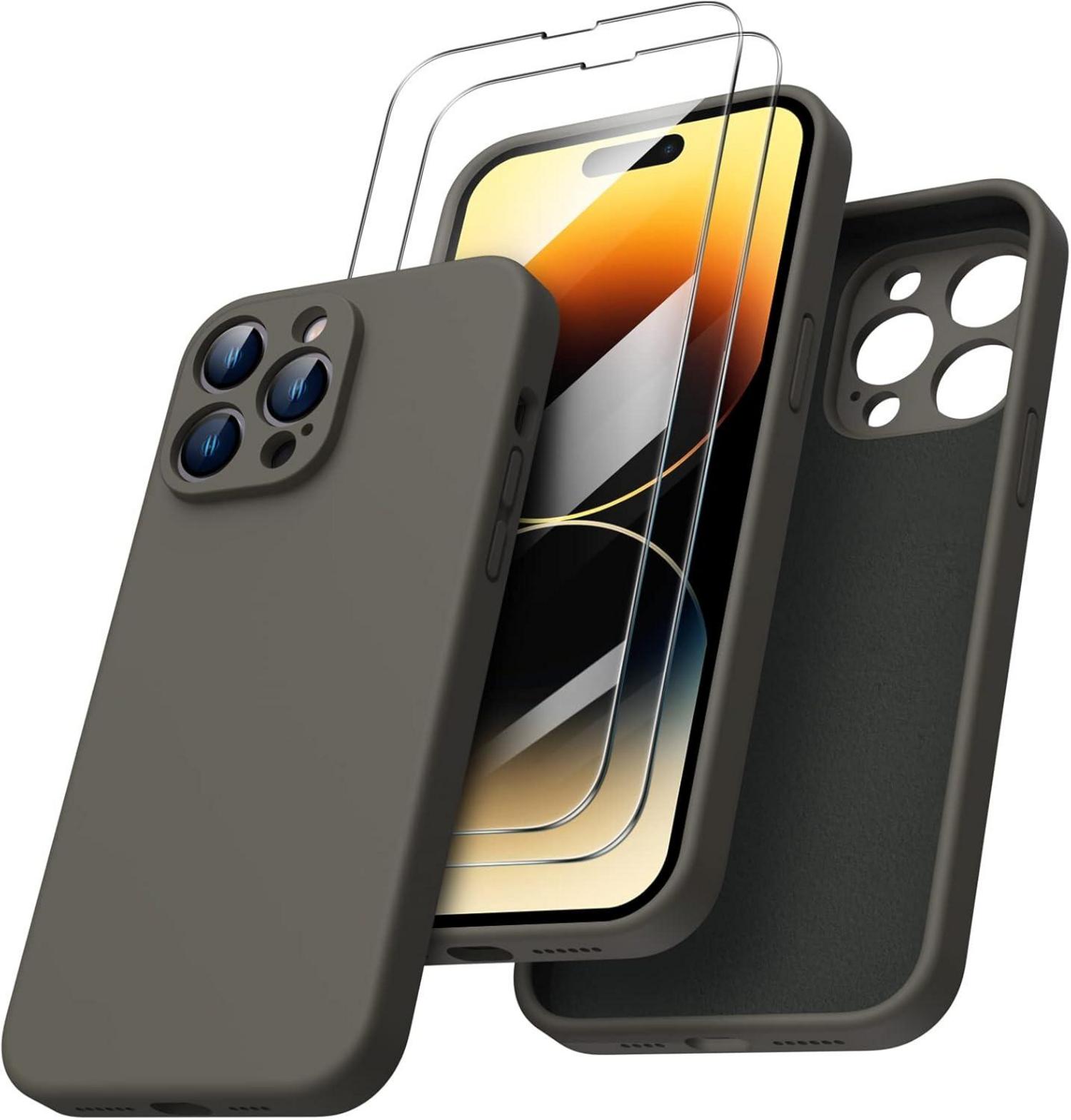 iPhone 14 Pro Max Hülle 6,7 Zoll Rundumschutz Dunkelbraun